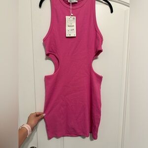 Zara Pink Side Cutout Dress